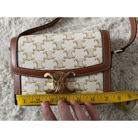 CELINE Teen Triomphe Bag in Triomphe Canvas and Calfskin - Picture 13 of 15